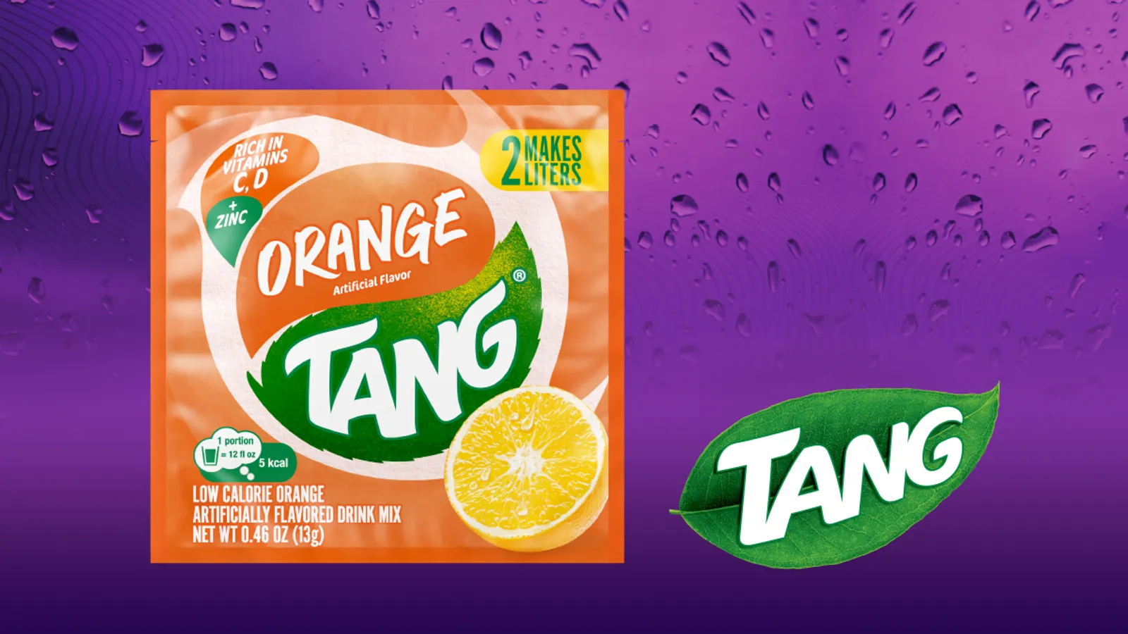 Sobre de TANG sabor a china junto al logo de TANG